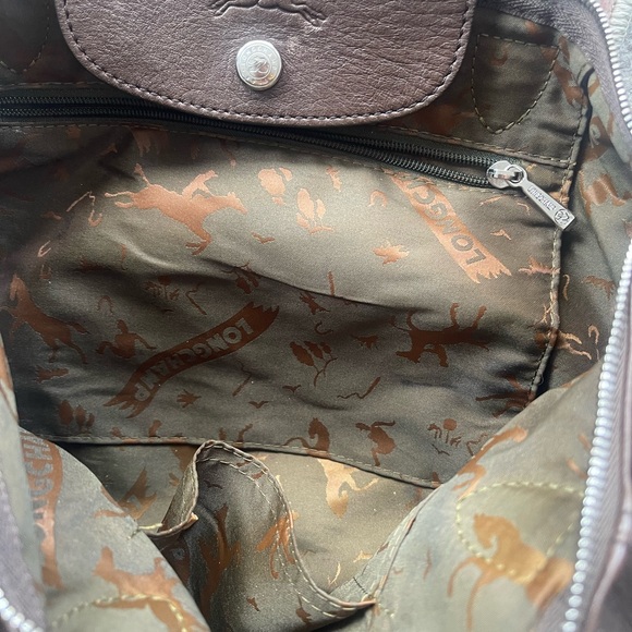 Longchamp Dark Brown LePliage Cuir Leather Tote - Picture 13 of 15